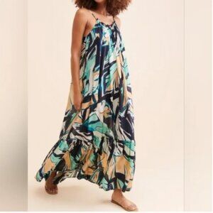 Anthropologie Low Back Maxi Dress size SP